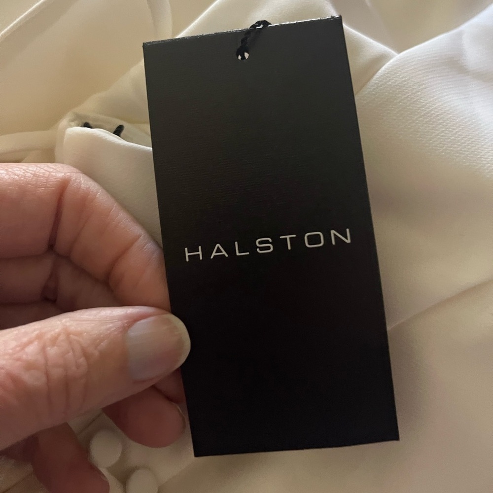 Halston Heritage White Cutout High-Low Gown - Picture 8 of 8